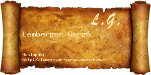 Lemberger Gergő névjegykártya